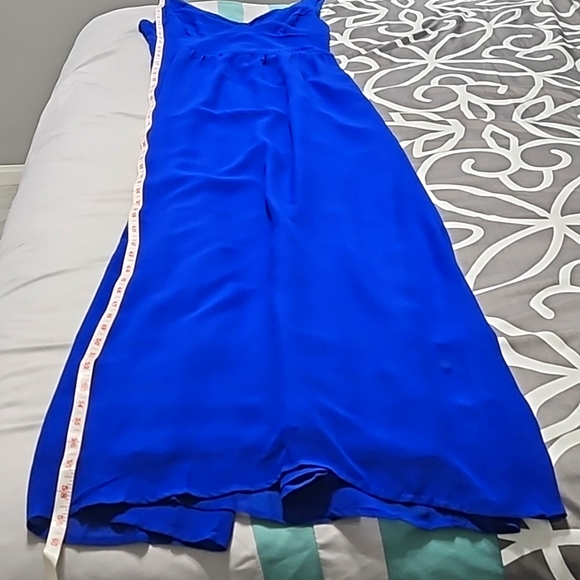 Blue V Neck Chiffon Maxi Dress - Picture 9 of 11